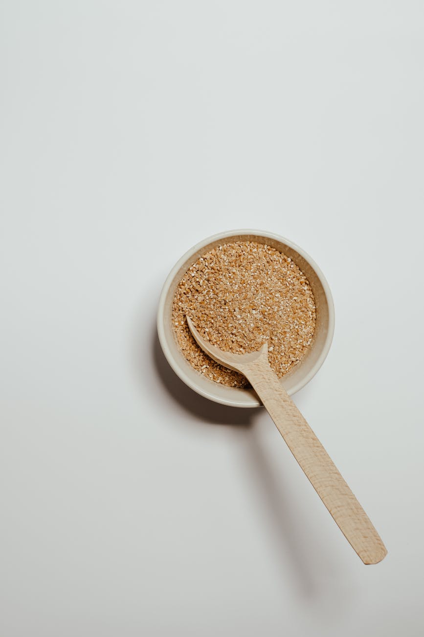 top view of a bowl of cereal